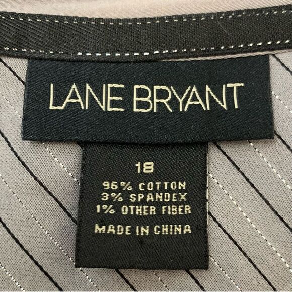 Lane Bryant Women’s Gray Metallic Striped Button Down Shirt - Picture 9 of 11